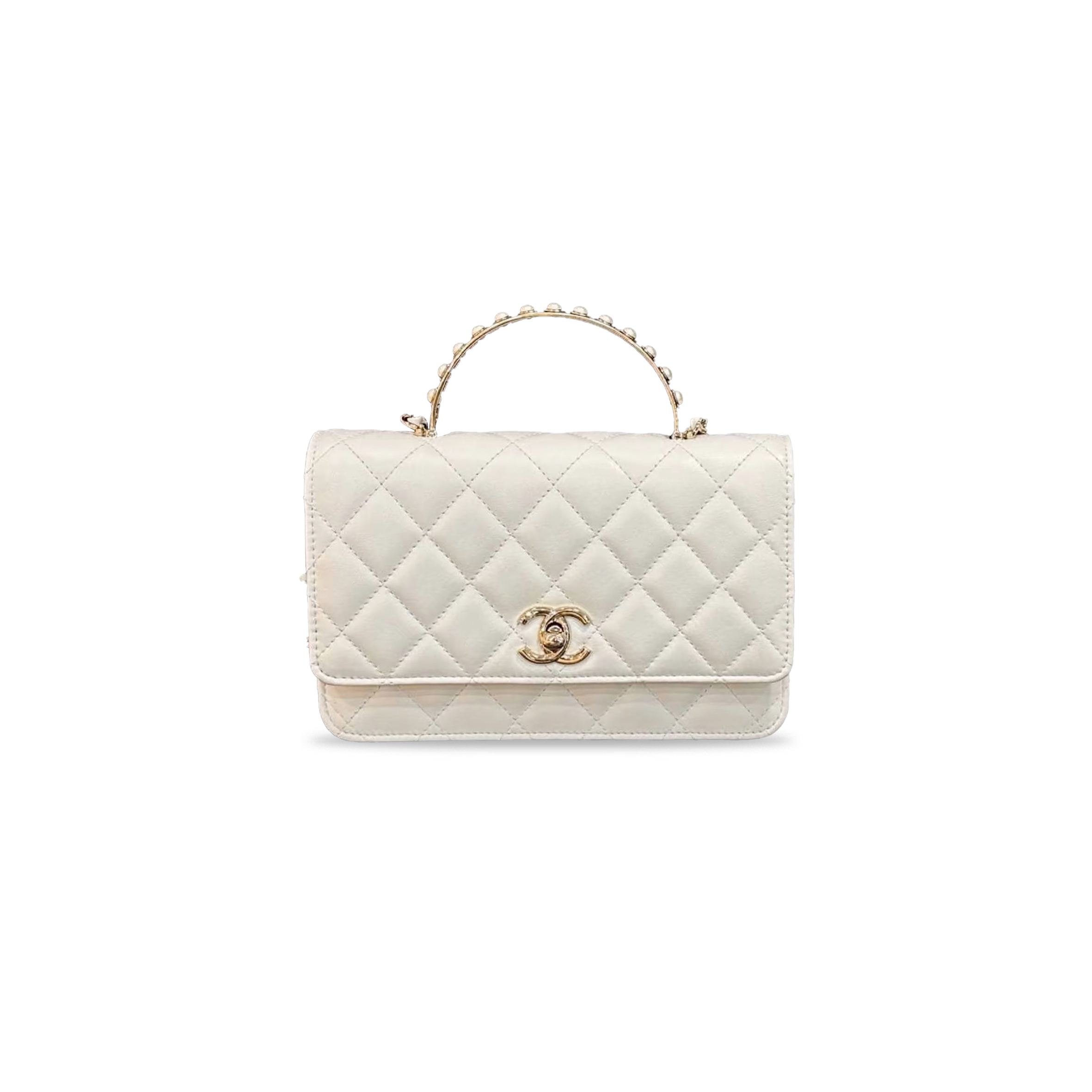 CHANEL MASTER 24S WHITE PEARL PORTABLE ACCORDION FLAP BAG AP3954 (19.3*12*3.5cm)